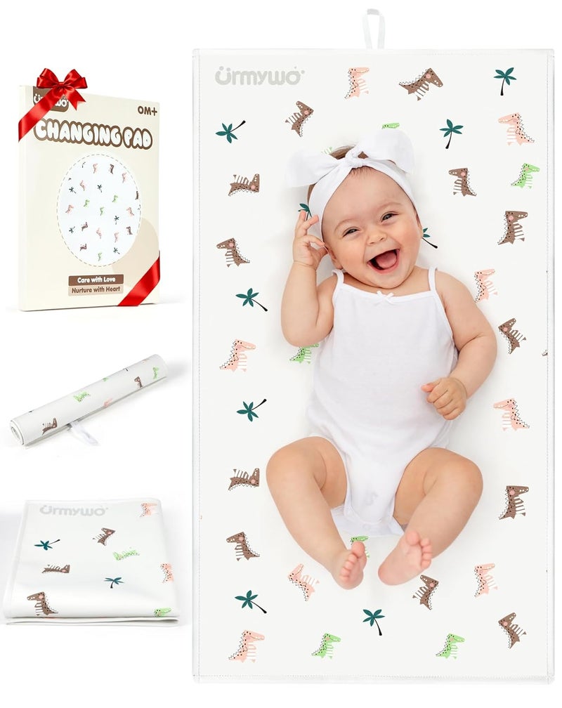 URMYWO Baby Portable Diaper Changing Pad - Waterproof & Wipeable Changing Mat with PU Leather - Soft Comfortable - Foldable Travel Bag & Camping Mat - Newborn Essentials Must Haves - Baby Shower Gifts - Image 1